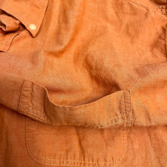 L.l.Bean Men’s Peach XL Big & Tall Cotton Casual Button Down Shirt - Picture 4 of 7